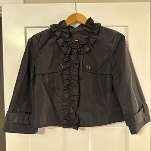 Women's Black Ruffled Jacket